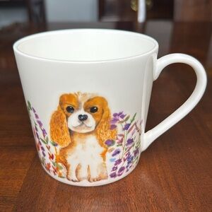Cavalier King Charles Dog Fine Bone China Rose of England 14 oz. Coffee Tea Cup